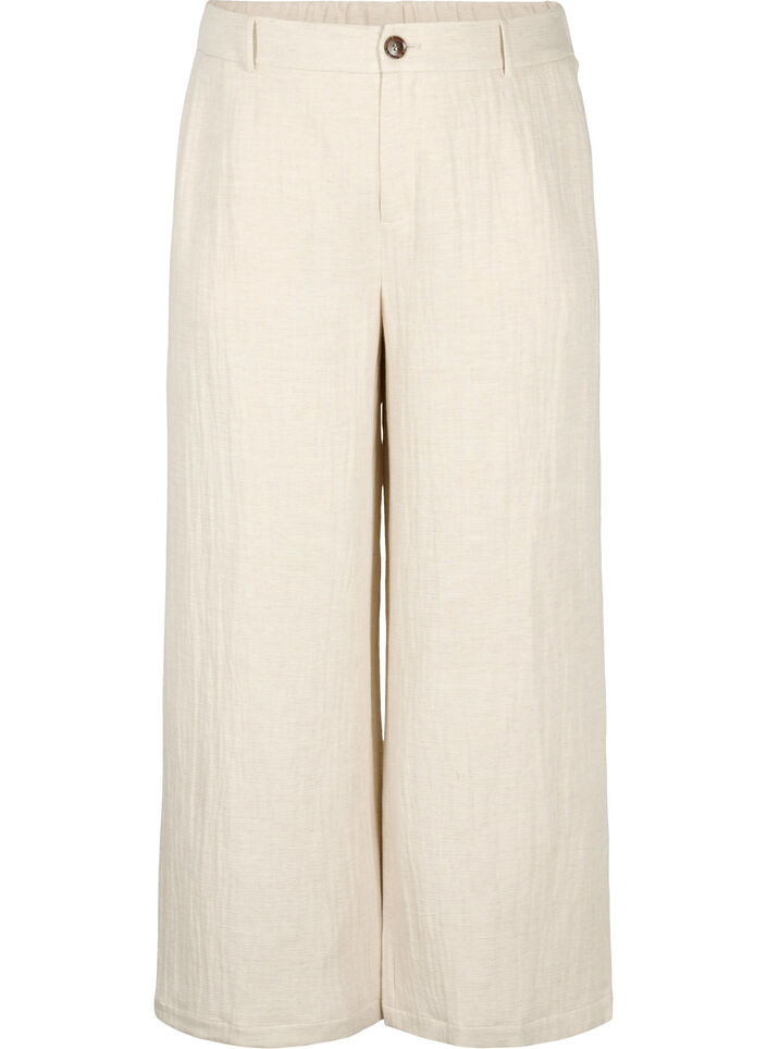 Habitbukser i materialemix med hør, Rainy Day, Packshot image number 0