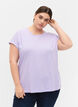 Kort&aelig;rmet t-shirt i bomuldsblanding, Lilla, Model image number 0