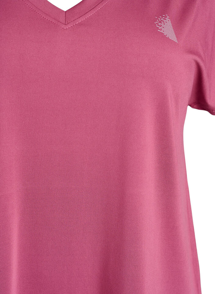L&oslash;s tr&aelig;nings t-shirt med v-hals, R&oslash;d, Packshot image number 2