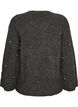 Strikbluse med rhinsten og rudem&oslash;nster, Gr&aring;, Packshot image number 1