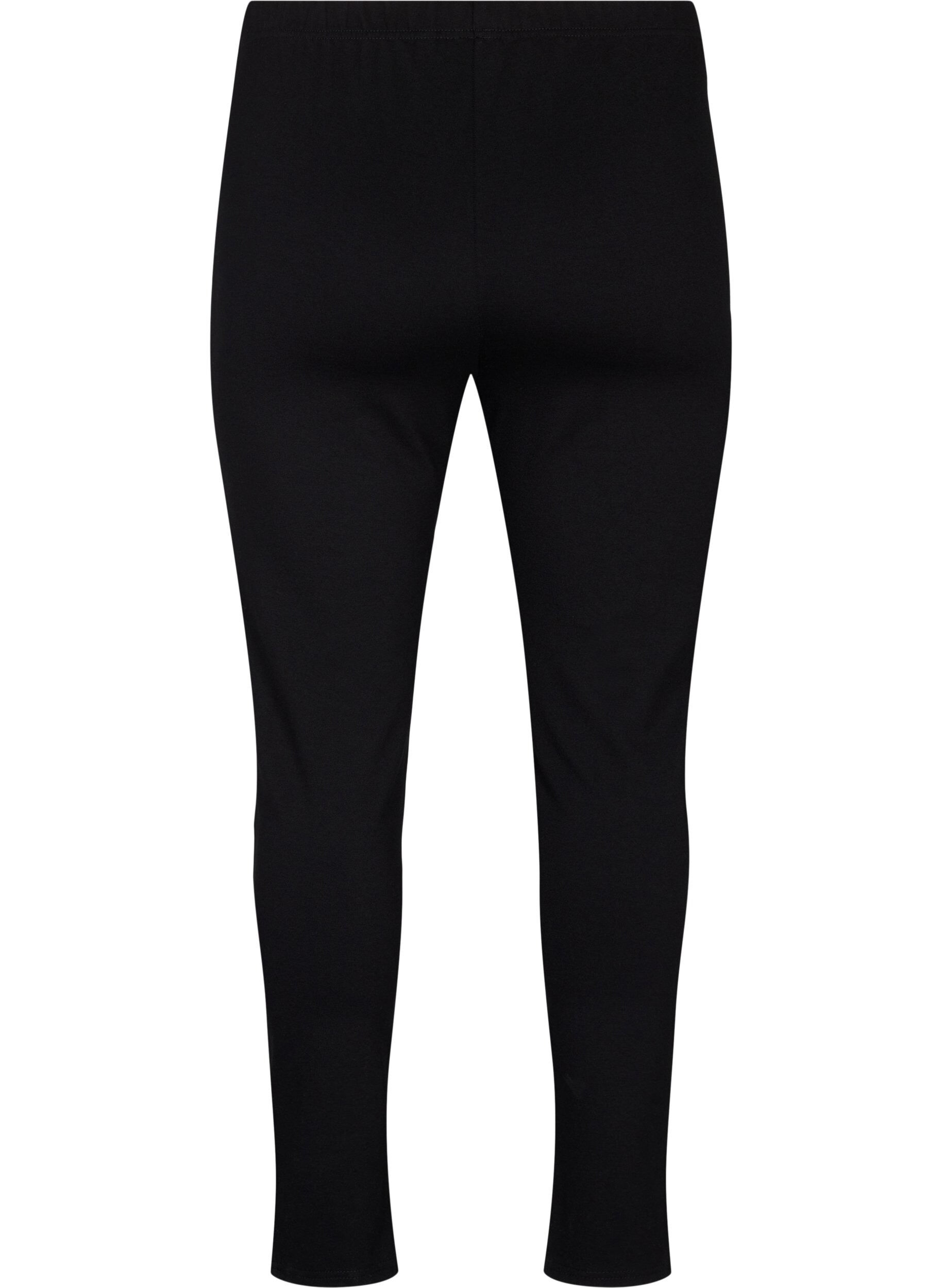 Zizzi Viskose leggings med slids foran, Black, Packshot image number 1