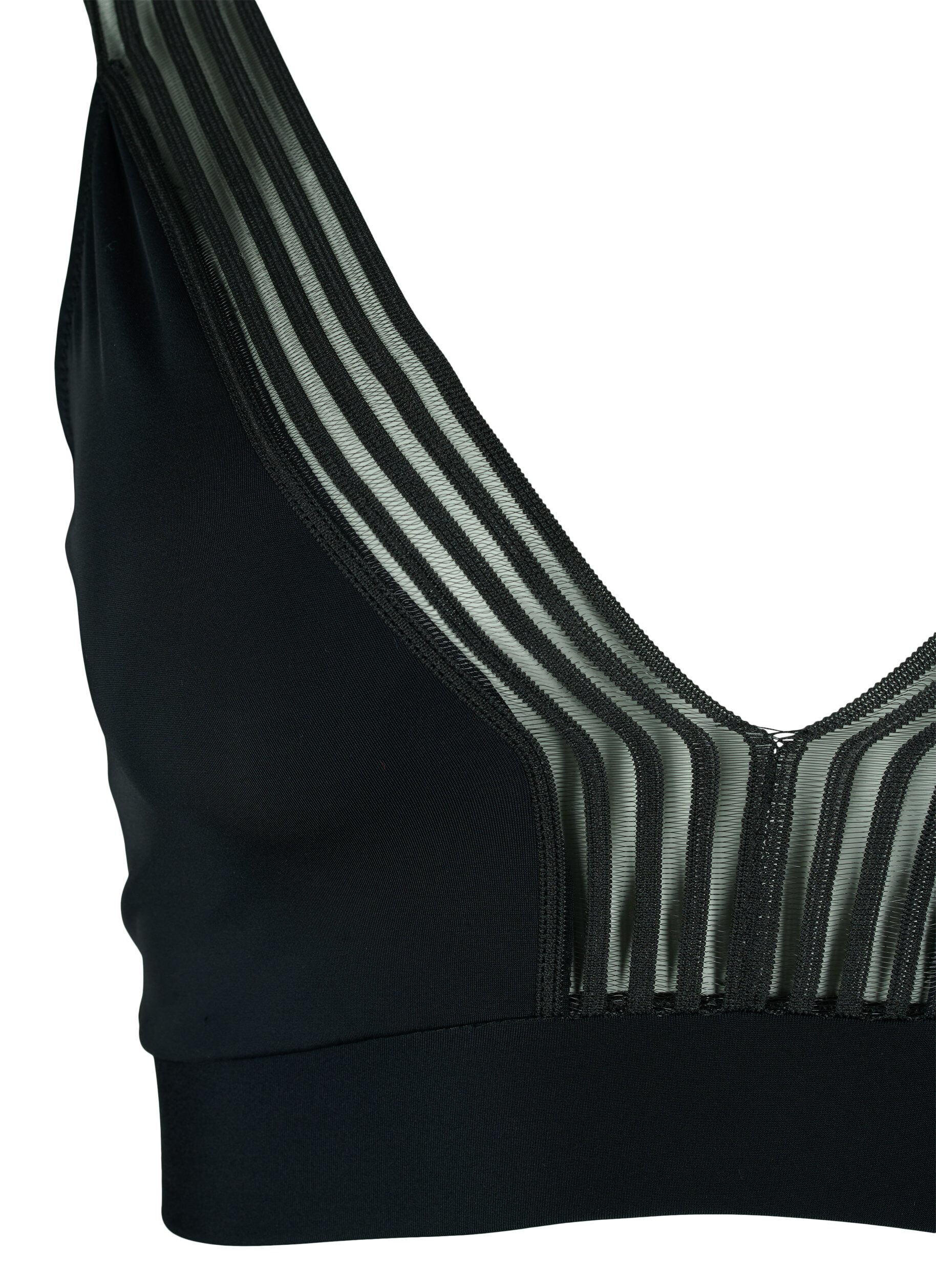 Zizzi Bikini top med mesh , Black, Packshot image number 2