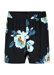 Løstsiddende shorts i viskose, Black Big Flower