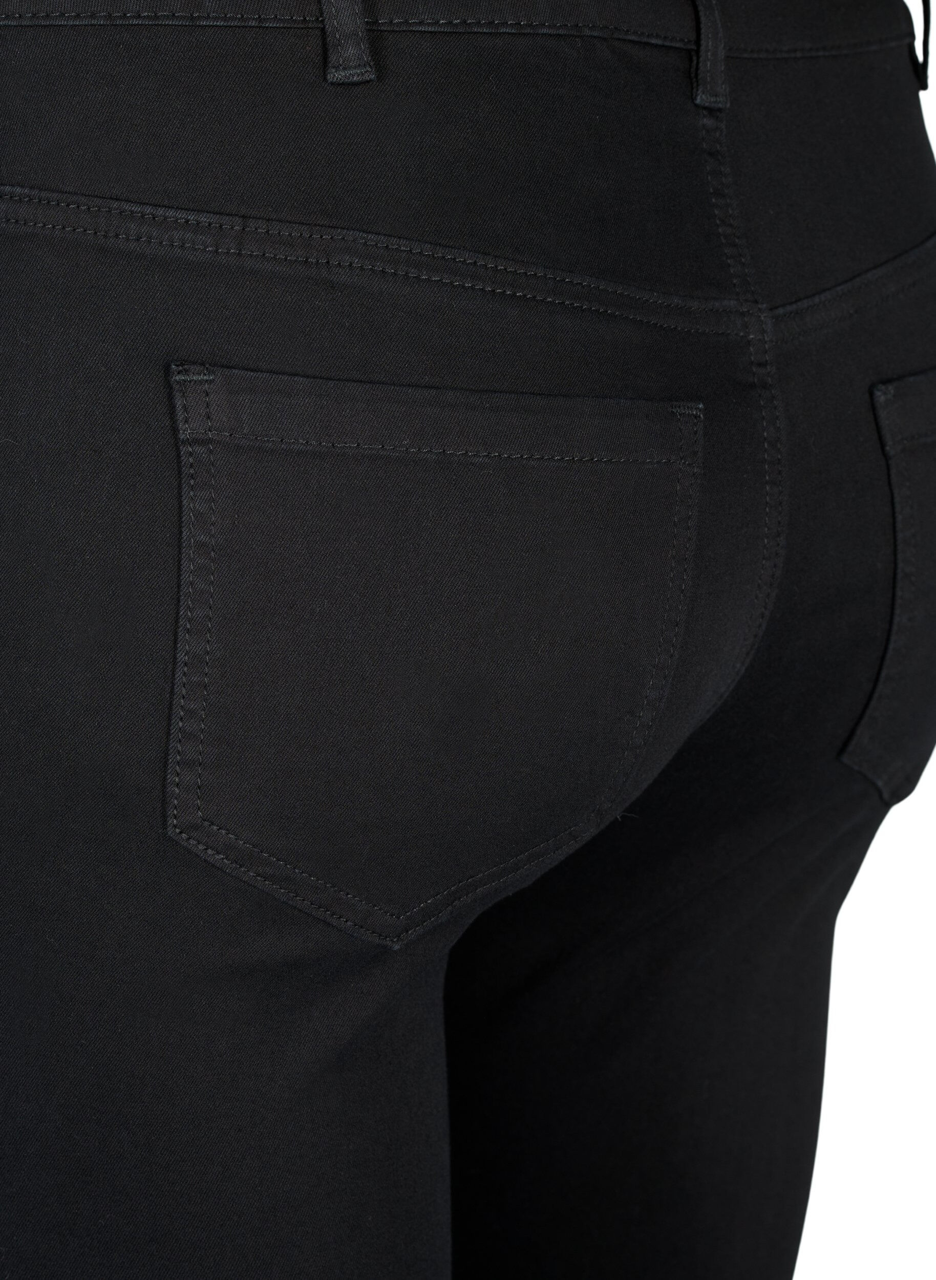 Zizzi H&oslash;jtaljede Amy jeans med similisten, Black, Packshot image number 4