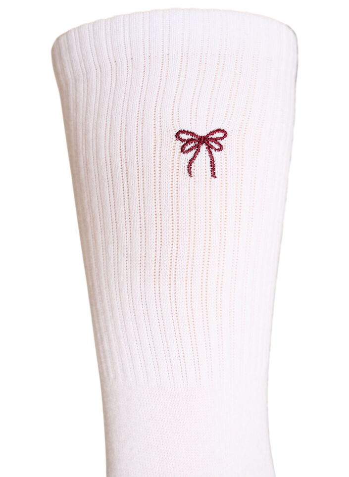 Bomuldsstr&oslash;mper med motiv, Hvid, Packshot image number 2