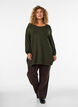 Strikbluse med knapper i siden, Gr&oslash;n, Model image number 1