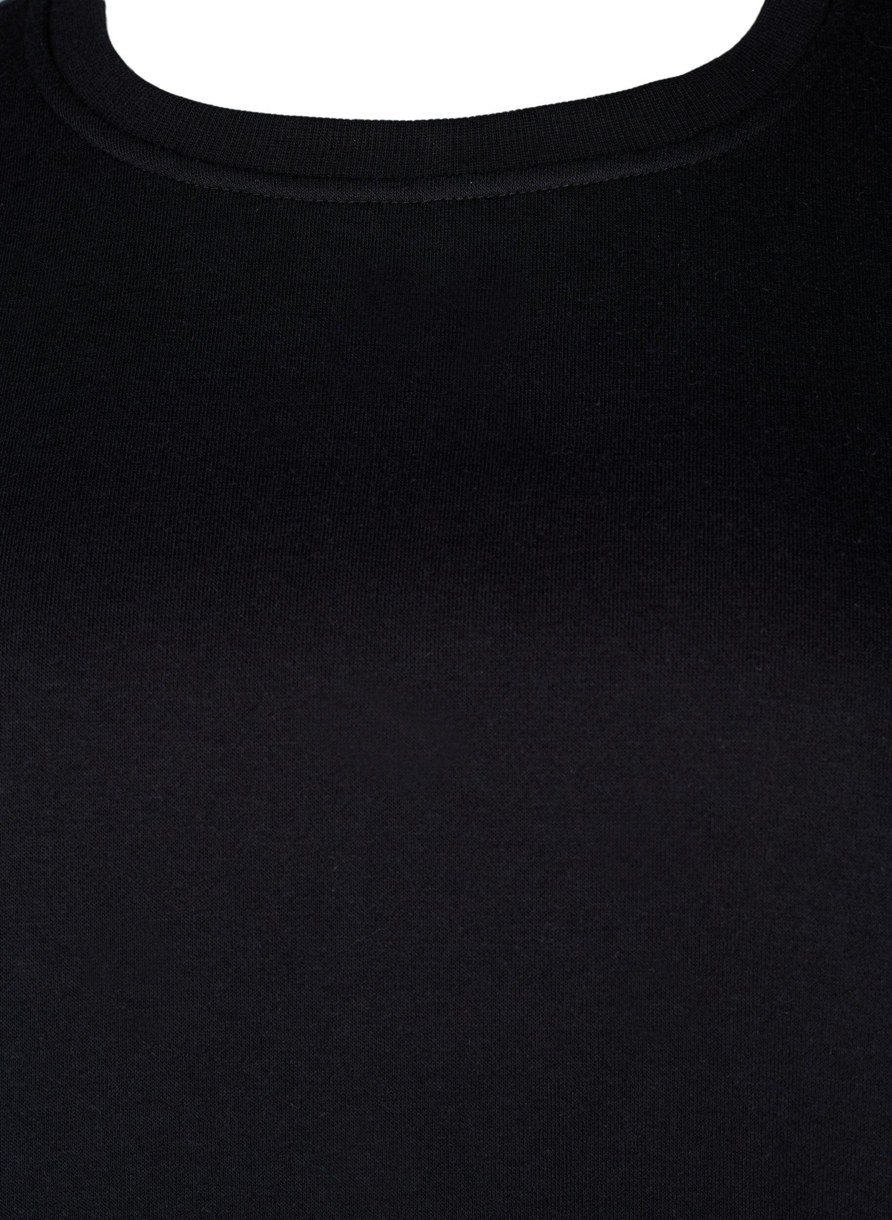 Zizzi Sweatshirt med perler, Black, Packshot image number 2