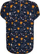 Kortærmet bluse med blomsterprint, Sky Captain Flower, Packshot image number 1