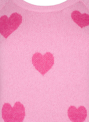 Strikbluse med hjerter, B. Pink/Raspberry R., Packshot image number 2
