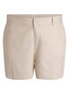 Bermudashorts i h&oslash;r og viskose med h&oslash;j talje, Beige, Packshot image number 0