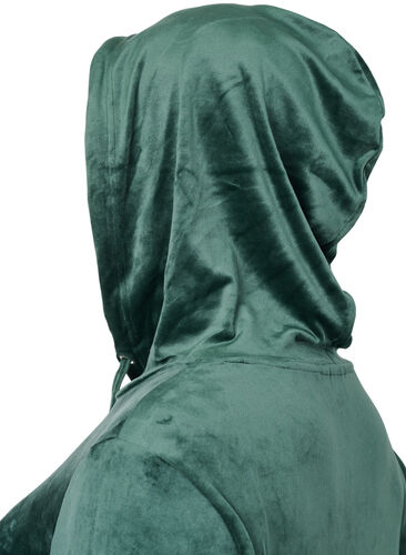 Velour sweatkjole med hætte, Scarab, Packshot image number 3