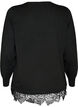 Cardigan med bred blondekant , Sort, Packshot image number 1