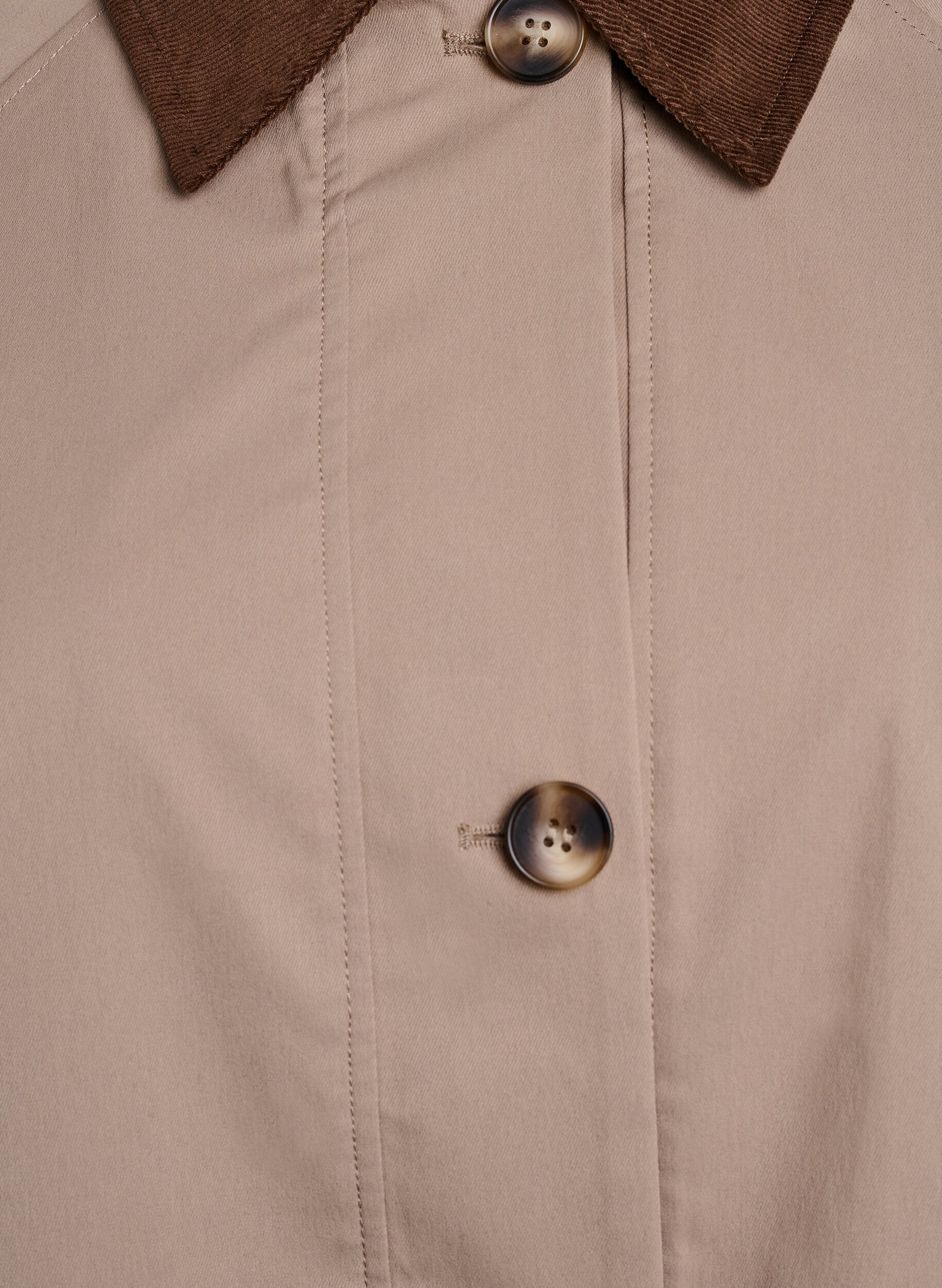 Zizzi For&aring;rsjakke med kontrastfarvede fl&oslash;jlsdetaljer, Desert Taupe, Packshot image number 2