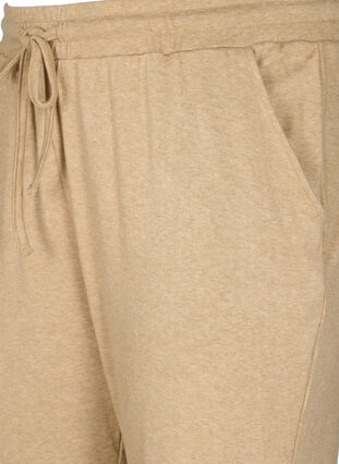Melerede bukser med snøre og lommer, Beige Melange, Packshot image number 2