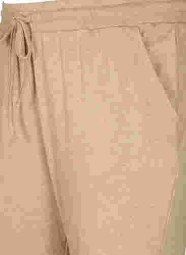 Melerede bukser med snøre og lommer, Beige Melange, Packshot image number 2