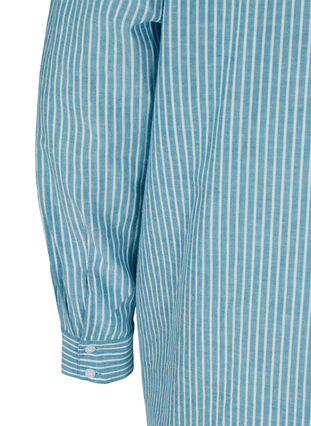 Stribet skjorte i 100% bomuld, Blue Stripe, Packshot image number 3