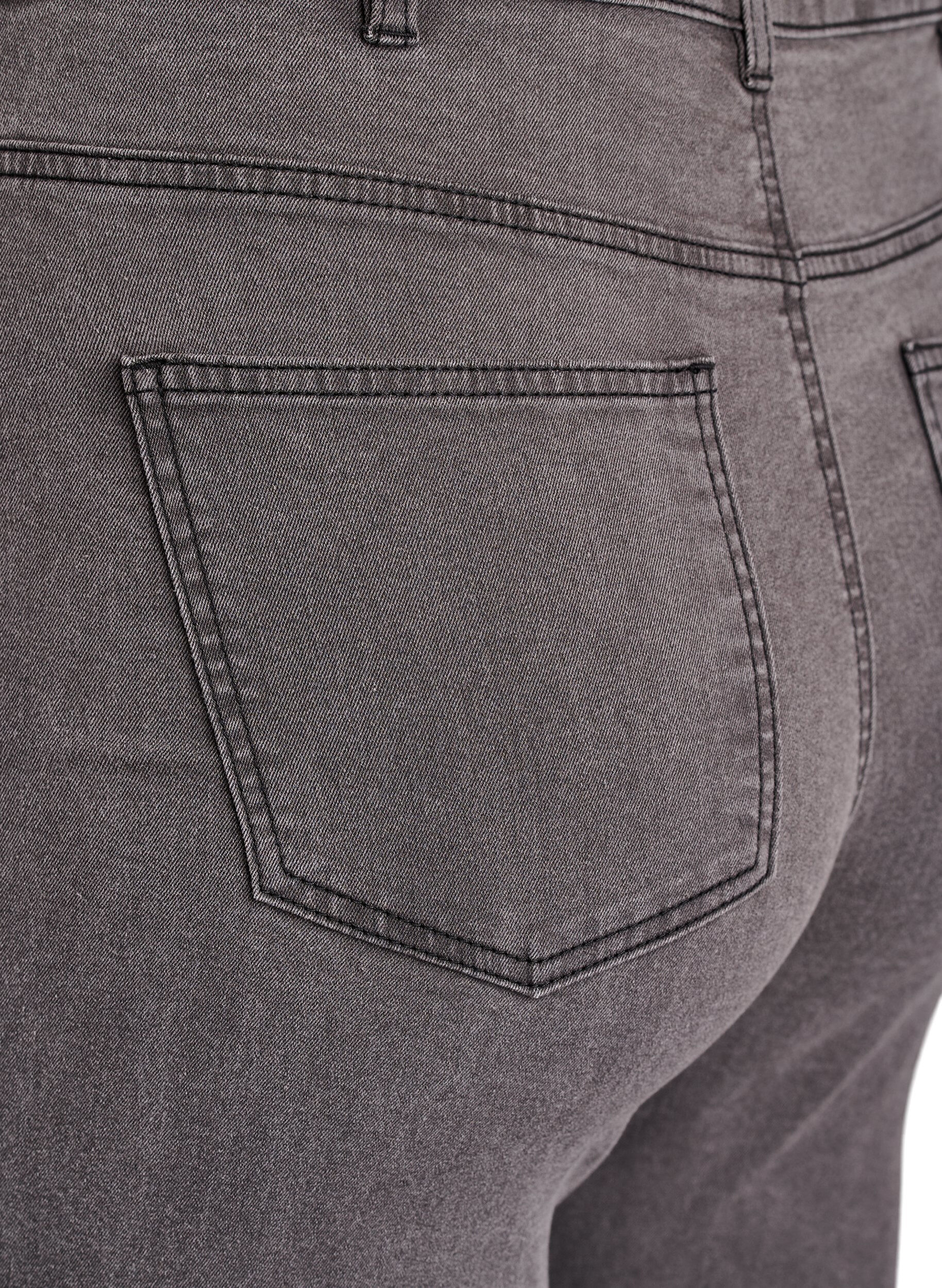 Zizzi Amy jeans med h&oslash;j talje og super slim fit, Gr&aring;, Packshot image number 3