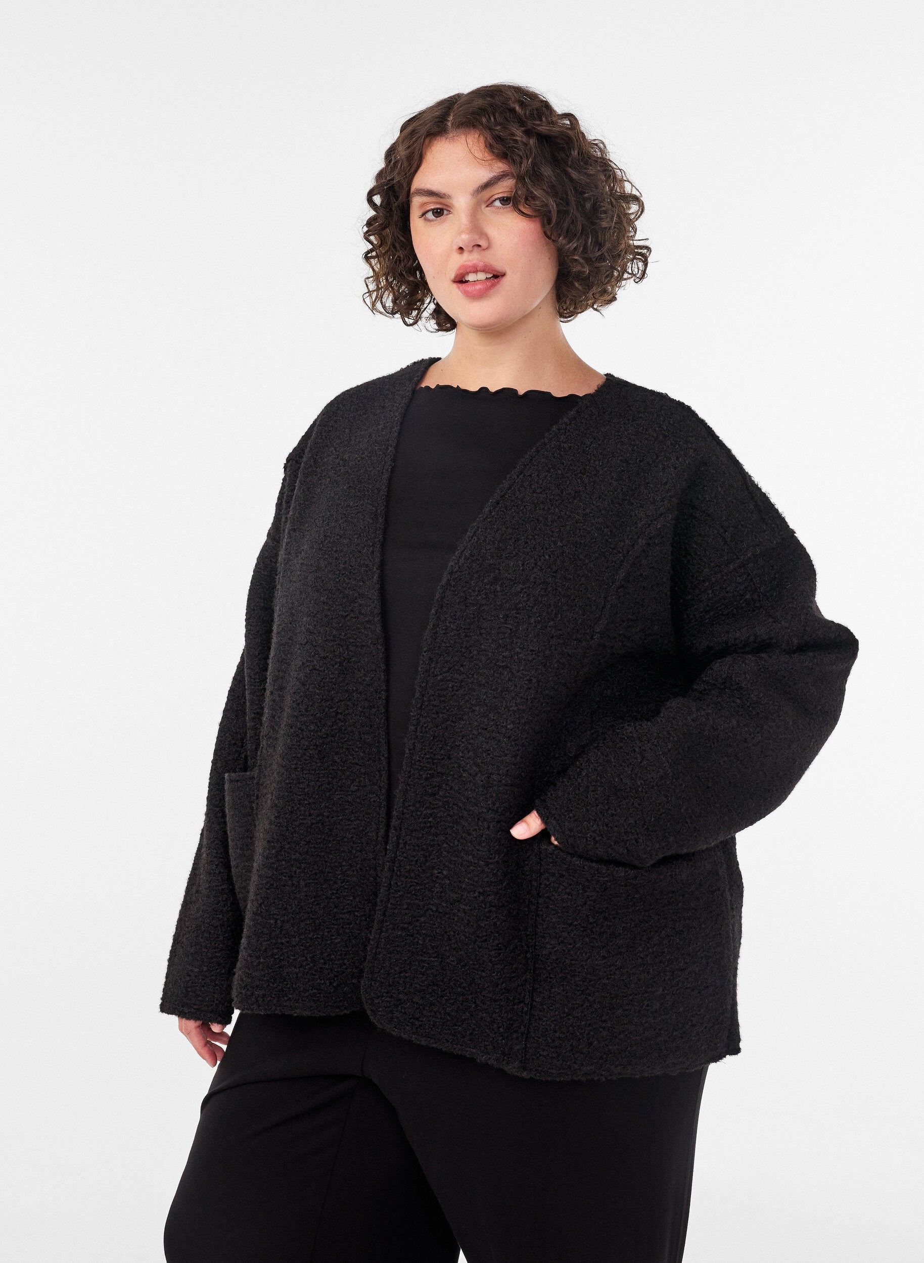 L&oslash;s cardigan med lommer