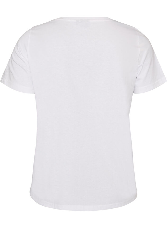 T-shirt i bomuld med print foran, Hvid, Packshot image number 1