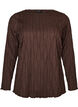 Jerseybluse med b&oslash;lget struktur, Brun, Packshot image number 0