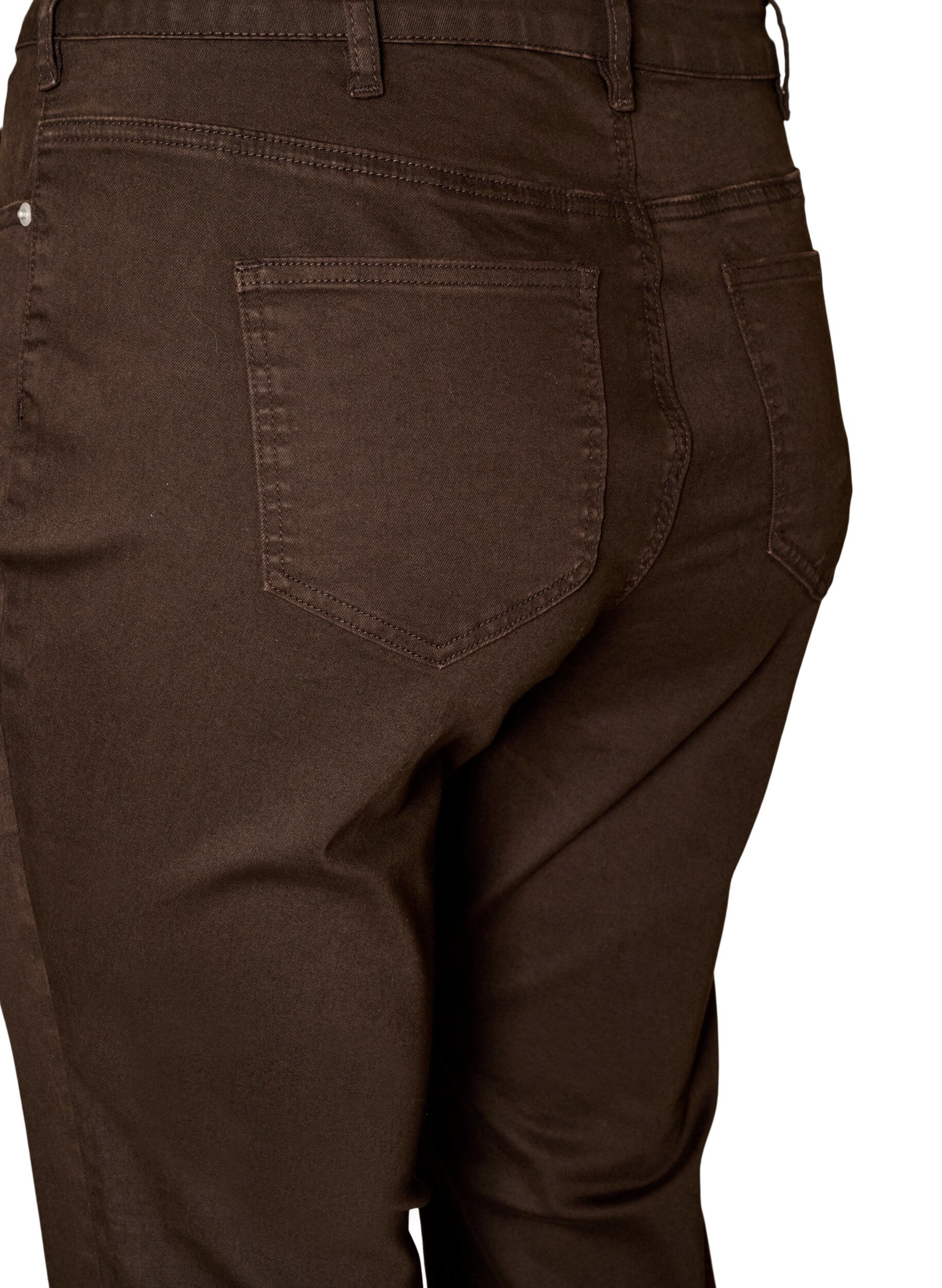 ZizziEllen bootcut-jeans i farvet denim, Brun, Packshot image number 3