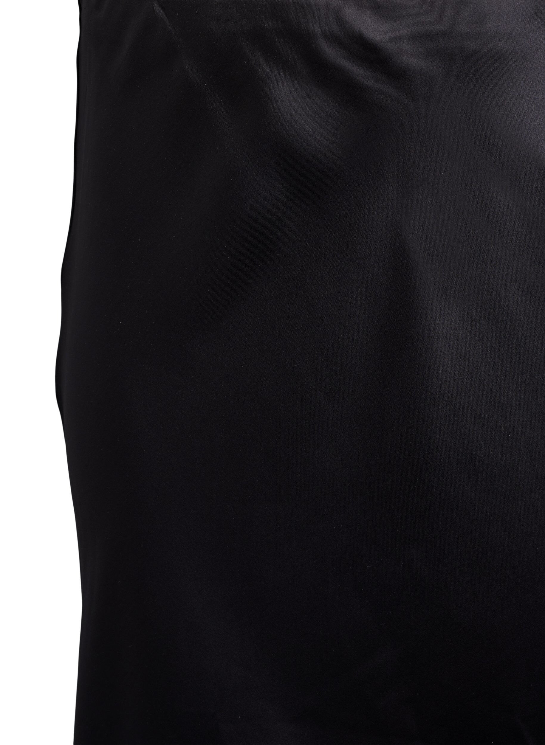 ZizziSatin midi-nederdel, Sort, Packshot image number 2