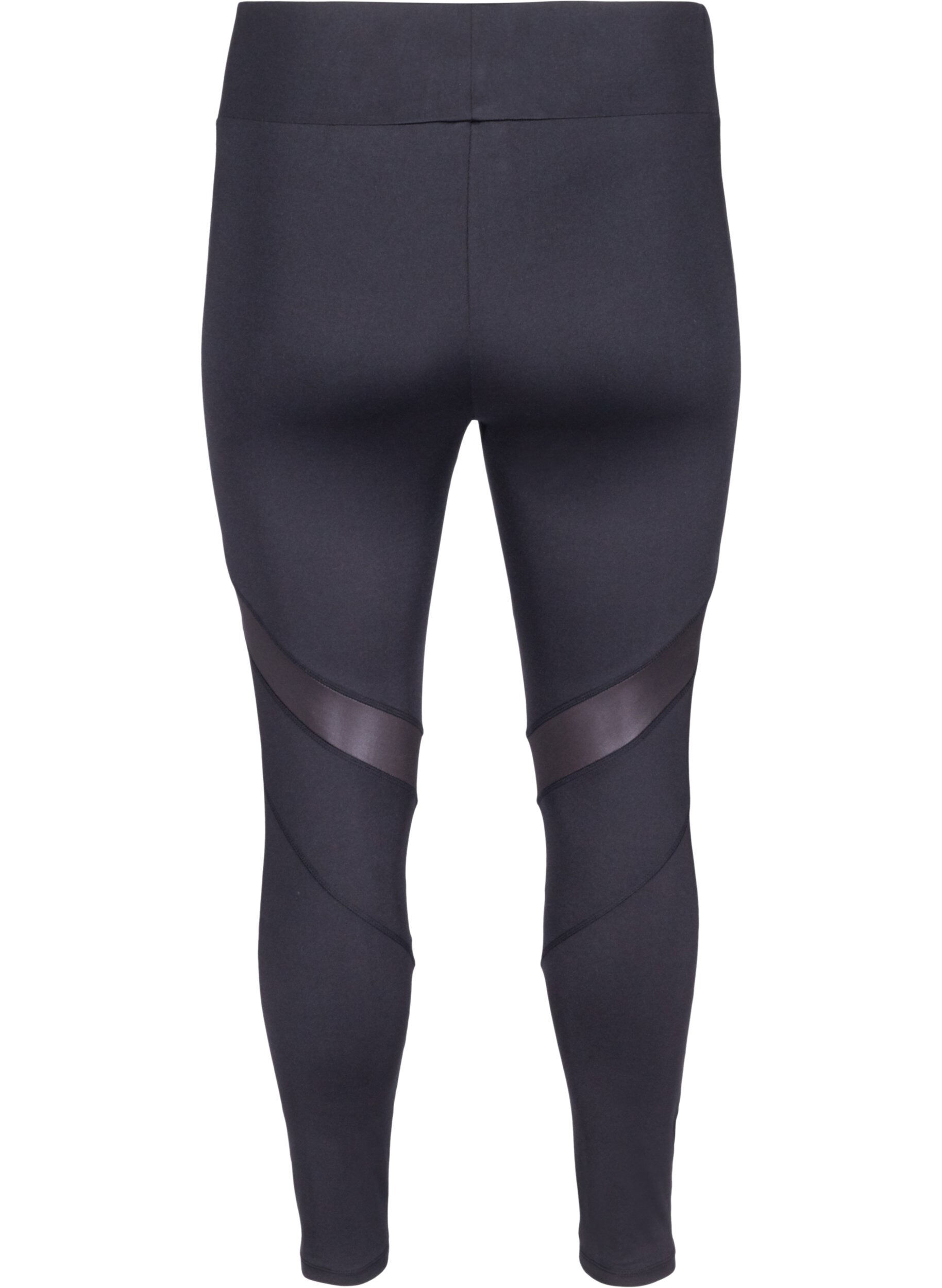 Zizzi Cropped tr&aelig;ningstights med mesh , Black, Packshot image number 1