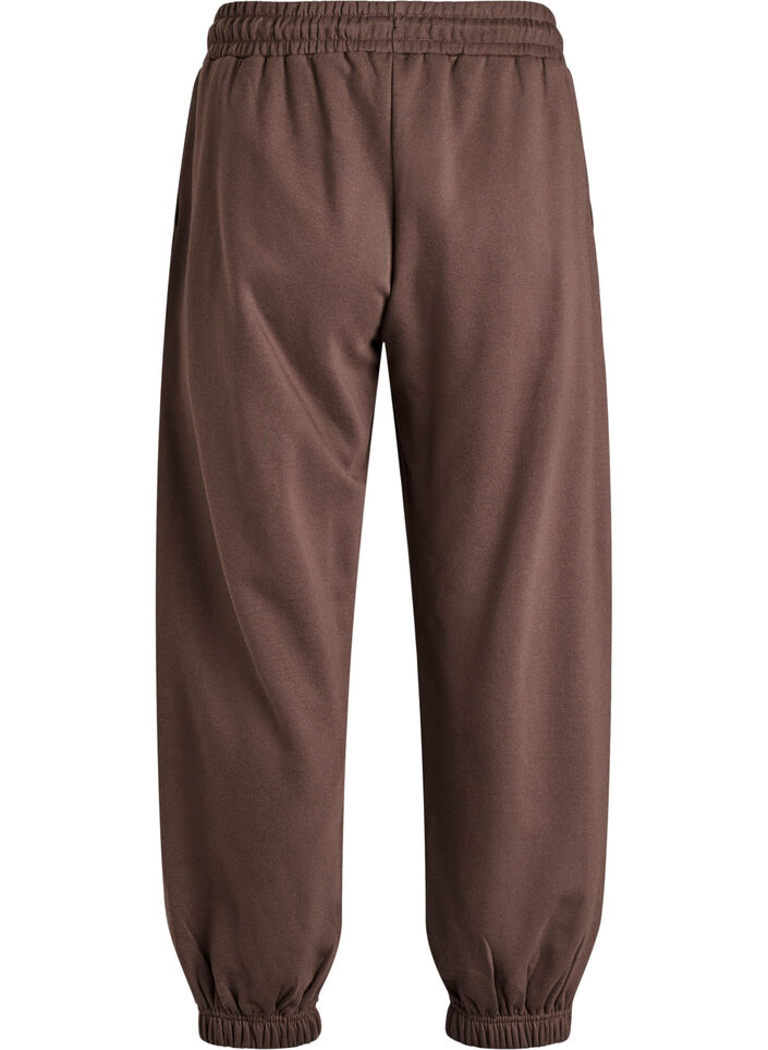 Sweatpants med h&oslash;j talje og lommer, Brun, Packshot image number 1