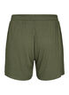 L&oslash;stsiddende viskose shorts med rib, Thyme, Packshot image number 1