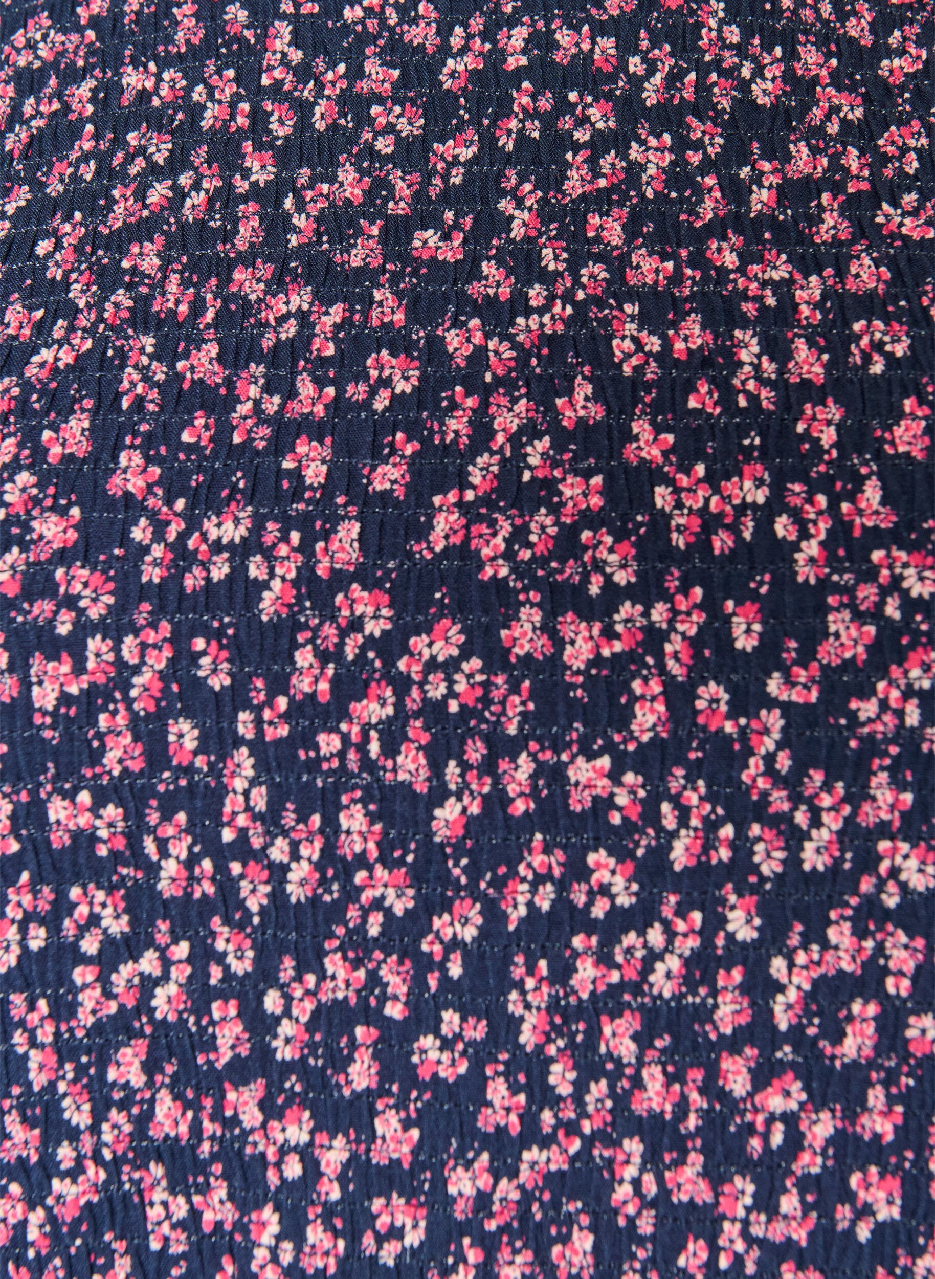 ZizziKjole med smock-overdel og sm&aring;blomstret m&oslash;nster, Bl&aring;, Packshot image number 2