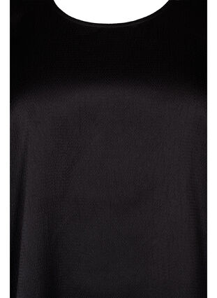 Langærmet bluse med rund hals, Black, Packshot image number 2