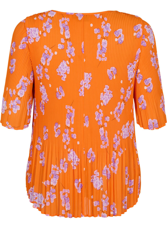 Blomstret bluse i pliss&eacute;, Exuberance Flower, Packshot image number 1