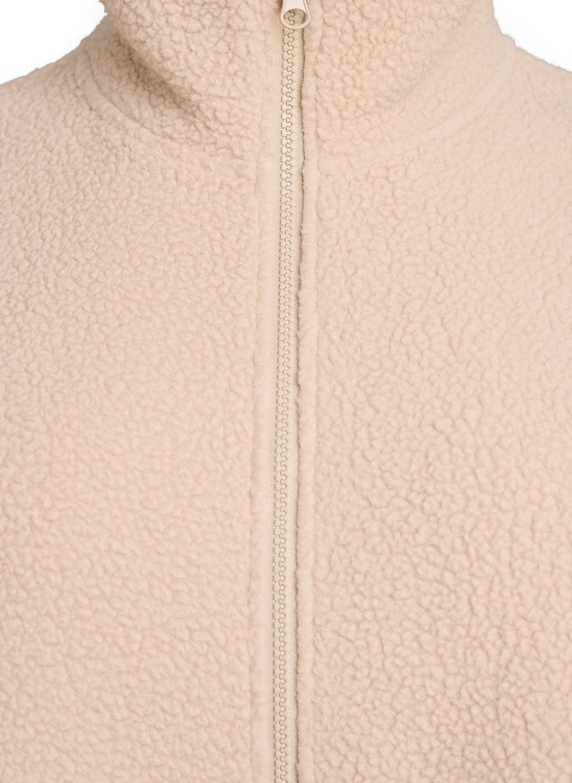 Zizzi Teddyvest med lommer, Beige, Packshot image number 2