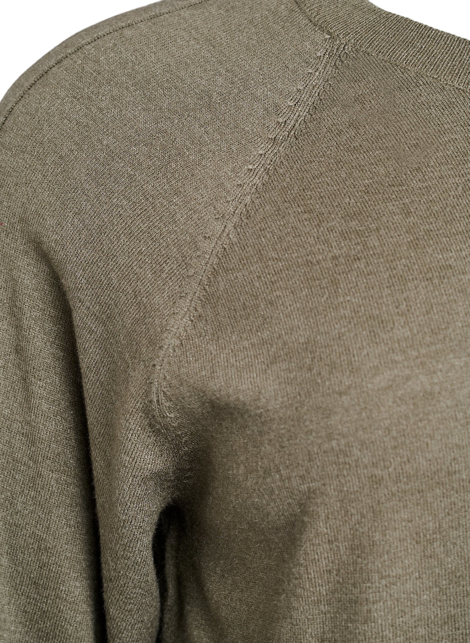 Zizzi Strikbluse med midters&oslash;m og raglan&aelig;rmer, Gr&oslash;n, Packshot image number 3