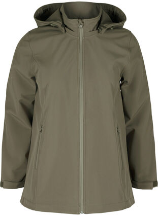 Softshell jakke med aftagelig hætte, Bungee Cord , Packshot image number 0