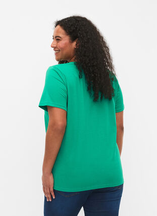 Kortærmet t-shirt med v-udskæring, Simply Green, Model image number 1