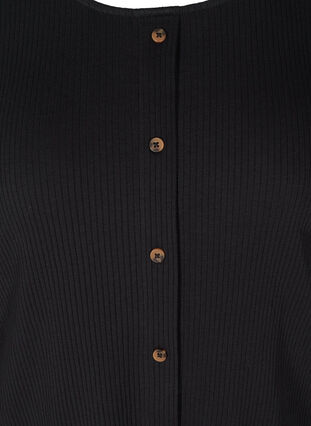 Bluse med 7/8 ærmer og knapper, Black, Packshot image number 2