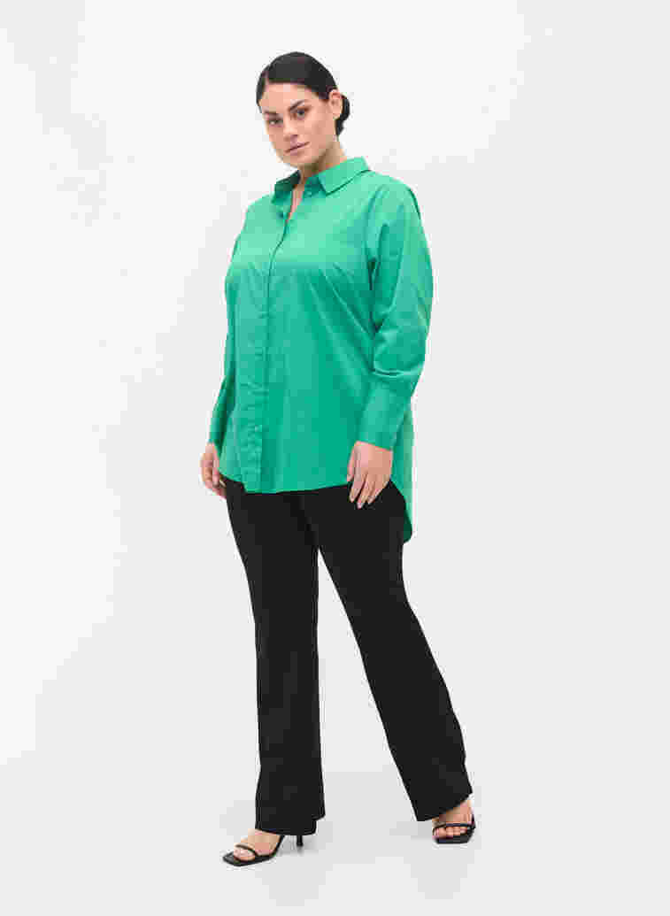 Langærmet skjorte med høj cuff, Holly Green, Model image number 2