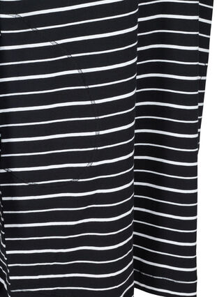 Kortærmet bomuldskjole med lommer, Black w. stripe, Packshot image number 3
