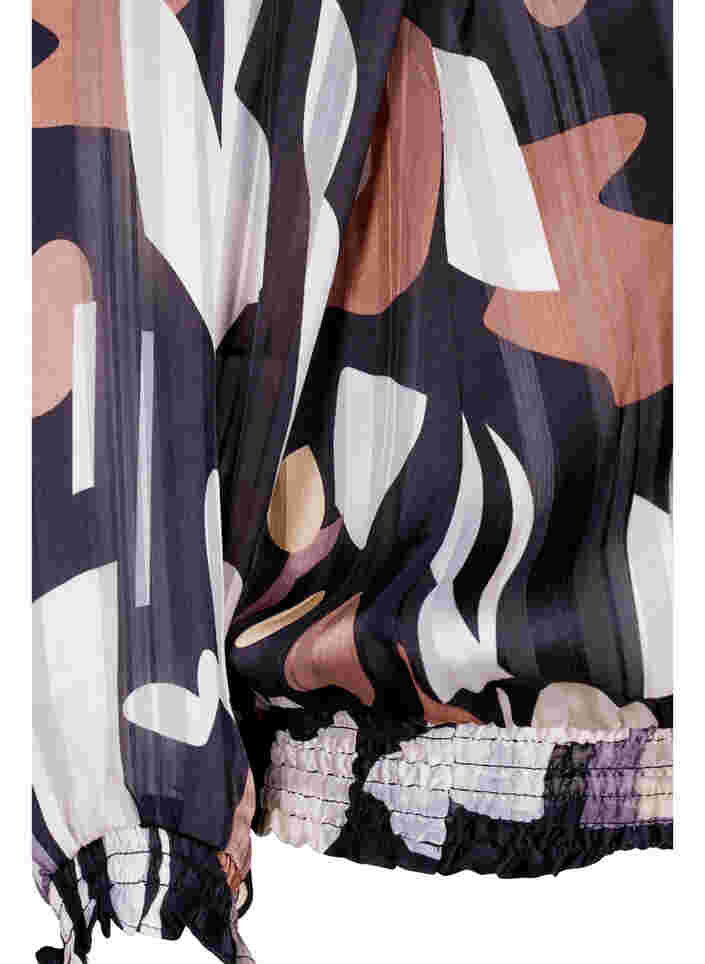 Printet bluse med smock , Graphic AOP, Packshot image number 3