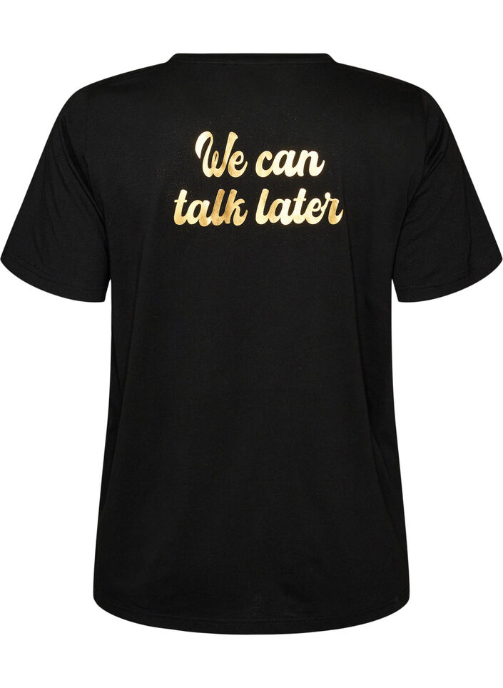 T-shirt med motiv, Sort, Packshot image number 1