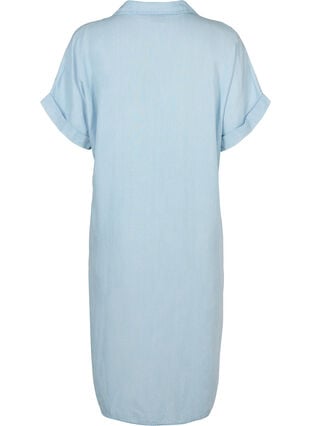 Kortærmet skjortekjole i lyocell (TENCEL™), Light blue denim, Packshot image number 1