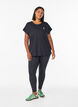 Ensfarvet tr&aelig;nings t-shirt, Sort, Model image number 1