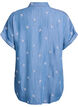 Skjortebluse i lyocell med denimlook og blomsterbroderi, Bl&aring;, Packshot image number 1
