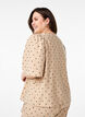 Bluse med løse ærmer og v-hals, Beige, Model image number 2