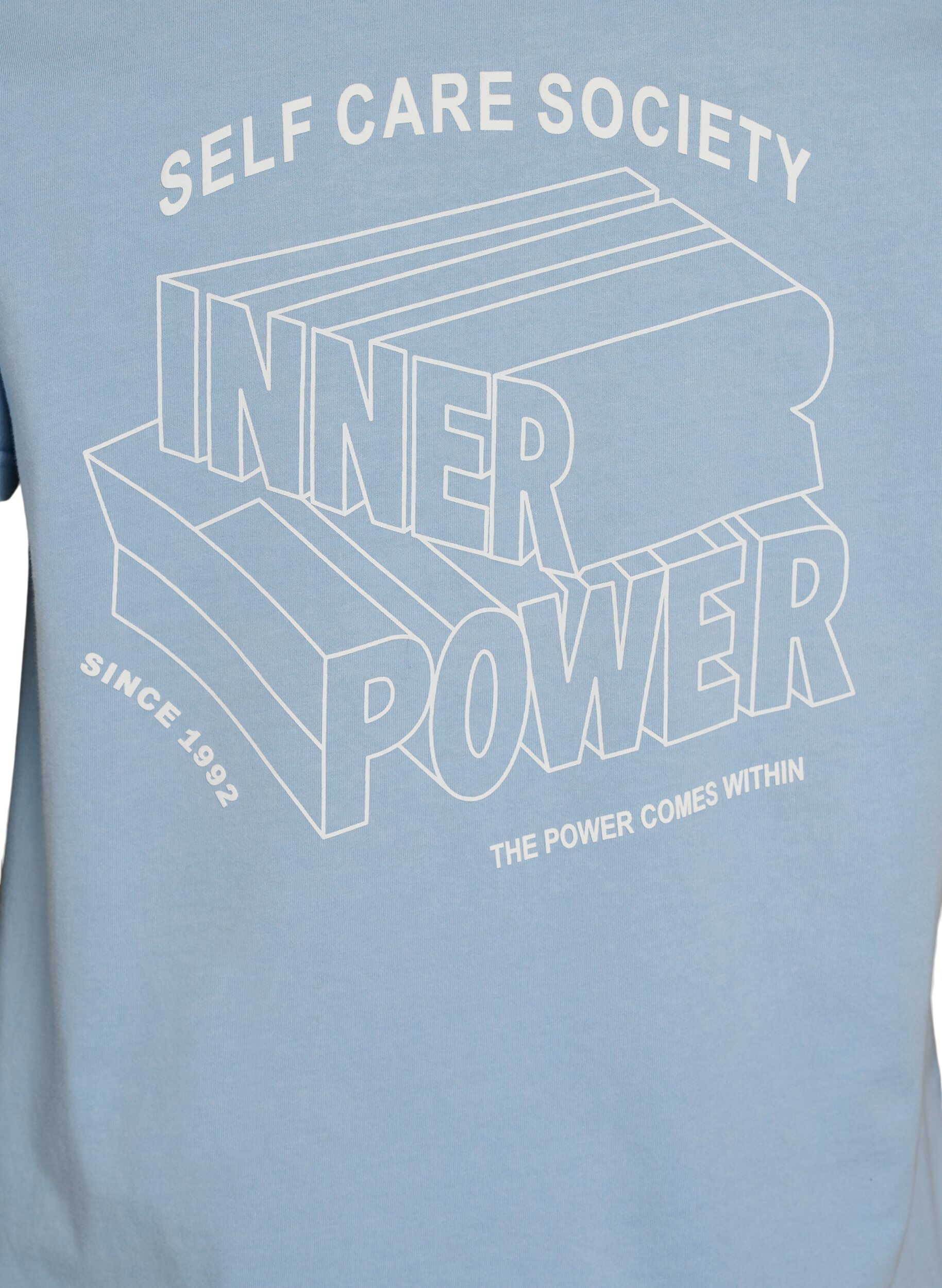 ZizziT-shirt i &oslash;kologisk bomuld med grafisk udtryk, Bl&aring;, Packshot image number 3