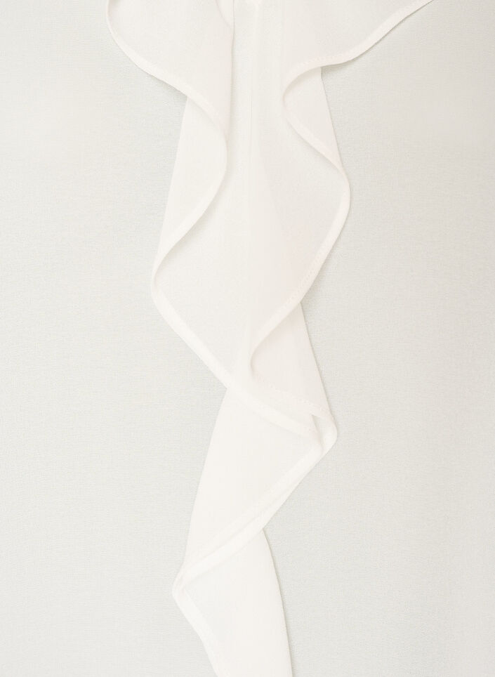 Tunika med fl&aelig;ser og 3/4-&aelig;rmer, Vanilla, Packshot image number 2