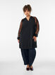 Tunika med transparente blonde&aelig;rmer, Sort, Model image number 1