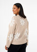 Strikbluse med blomster, Simply Taupe Comb, Model image number 1