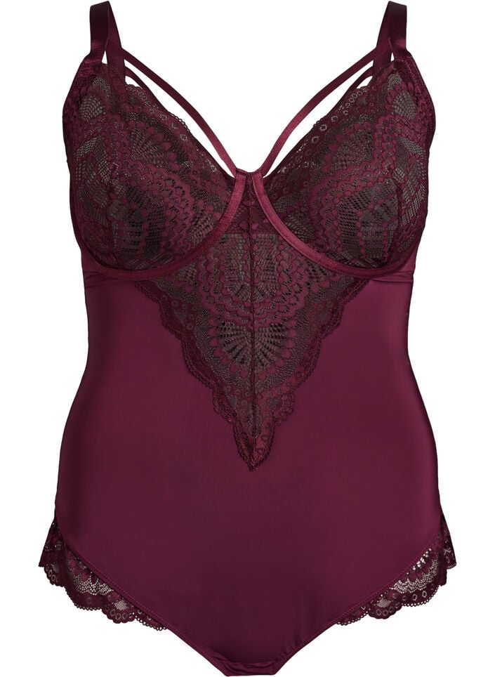 Blonde body med b&oslash;jle og stropdetalje, R&oslash;d, Packshot image number 0